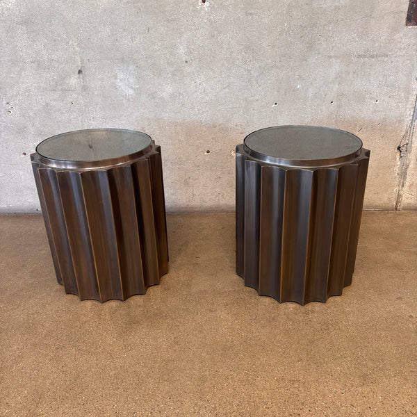Pair Moniker Home Bronze Baluster Side Tables