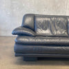 Mid Century Modern Italian Black Leather Couch/Sofa