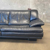 Mid Century Modern Italian Black Leather Couch/Sofa
