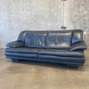 Mid Century Modern Italian Black Leather Couch/Sofa