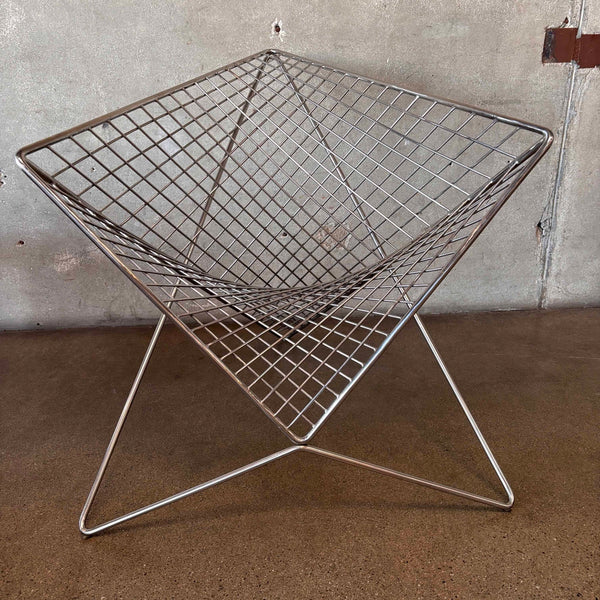 One of Kind Stainless Steel Parabola Chair Designed by Carlo Aiello