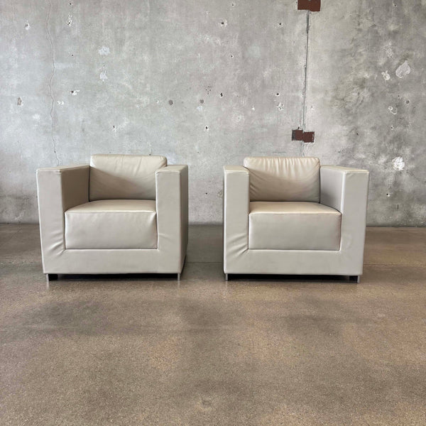 Pair of Bernhardt Leather Club Chairs