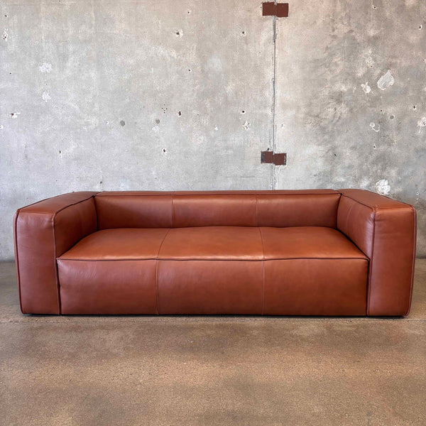 Piazza Sofa in Saddle Tan Italian Leather