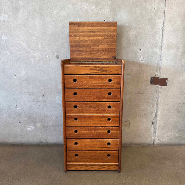 Terra Oak 7 Drawer Tall Dresser "Semainier"