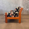 Vintage Oak Sofa Frame W/ Hawaiian Bar Cloth