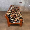 Vintage Oak Sofa Frame W/ Hawaiian Bar Cloth
