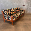 Vintage Oak Sofa Frame W/ Hawaiian Bar Cloth