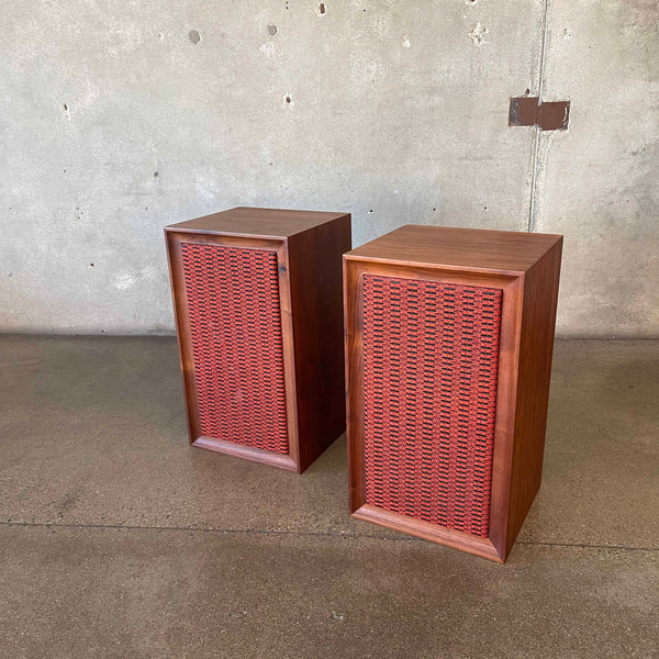 Mid Century Modern Walnut Speaker/Cabinets By Lancer Soundcraftsmen