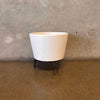 Vintage Mid Century Modern Planter Pot w/ Wrought Iron Base