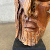 Organic Design Wood Carved Face From Live Edge Wood Fragment Signed Folk Art