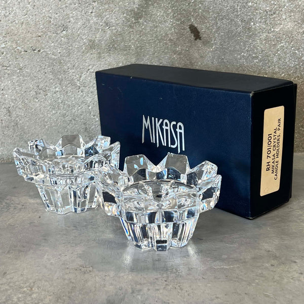 Pair of Vintage Mikasa Cristal Candle Holders