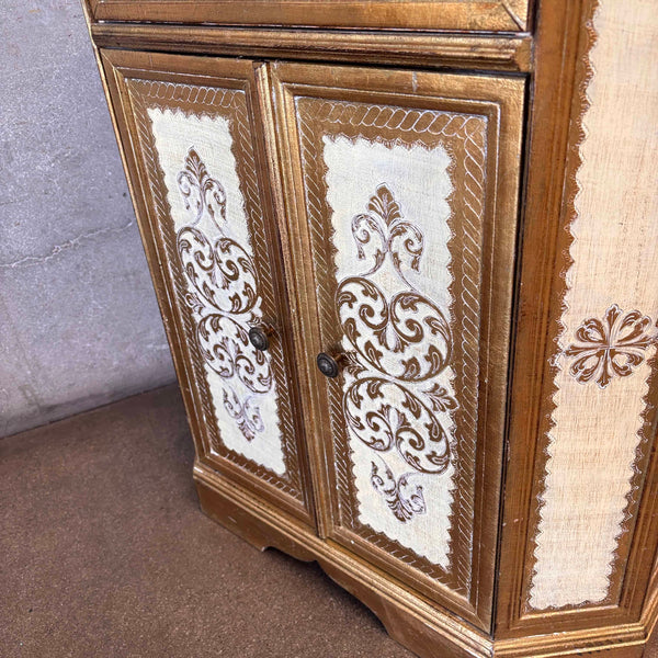 Vintage Italian Florentine Console With Two Door Cabinet