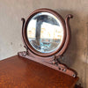 Antique Oak 6 Drawer Dresser/ Chest w/ Carved Frame Beveled Oval Mirror
