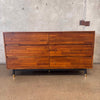 SOHO High Mid Century Style Acacia Wood Six Drawer Dresser