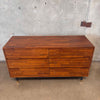 SOHO High Mid Century Style Acacia Wood Six Drawer Dresser