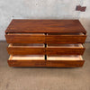 SOHO High Mid Century Style Acacia Wood Six Drawer Dresser
