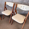 Vintage Mid Century Modern Wood Folding Table & (4) Chairs