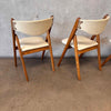Vintage Mid Century Modern Wood Folding Table & (4) Chairs