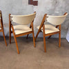 Vintage Mid Century Modern Wood Folding Table & (4) Chairs