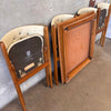 Vintage Mid Century Modern Wood Folding Table & (4) Chairs