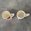 Pair of Vintage Kato Koegi Japan Fujimori Alpha 3 Coffee Mugs