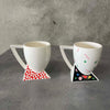Pair of Vintage Kato Koegi Japan Fujimori Alpha 3 Coffee Mugs