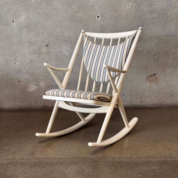 White Lacquer Rocking Chair By Frank Reenskaug Bramin