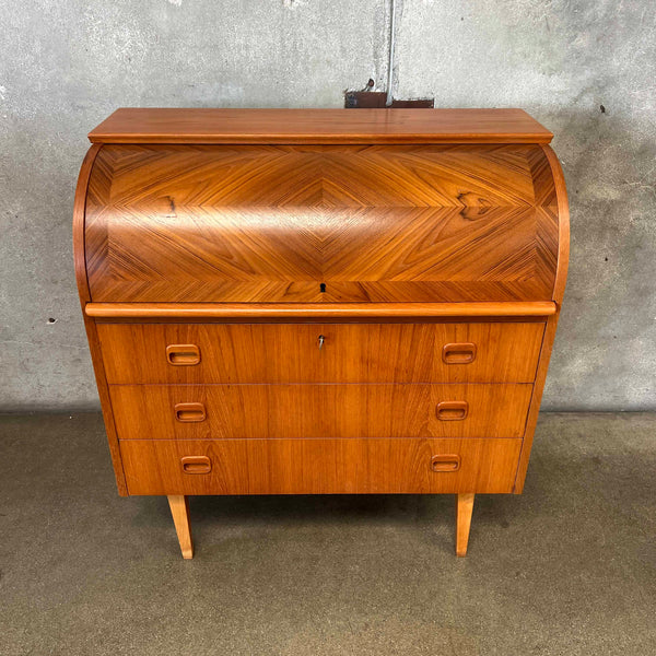 Egon Ostre Gaard Danish Teak Roll Top Secretary Desk