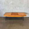 Vintage Mid Century Modern Coffee Table On Hairpin Legs