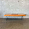 Vintage Mid Century Modern Coffee Table On Hairpin Legs
