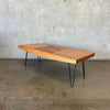 Vintage Mid Century Modern Coffee Table On Hairpin Legs