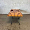 Vintage Mid Century Modern Coffee Table On Hairpin Legs