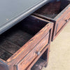 Mid Century Solid Redwood Distressed Bar