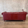 Red Chesterfield Leather Sofa - HOLD