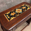 California Tudor Tile Top Walnut Table/ Magazine Stand