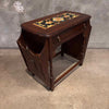 California Tudor Tile Top Walnut Table/ Magazine Stand