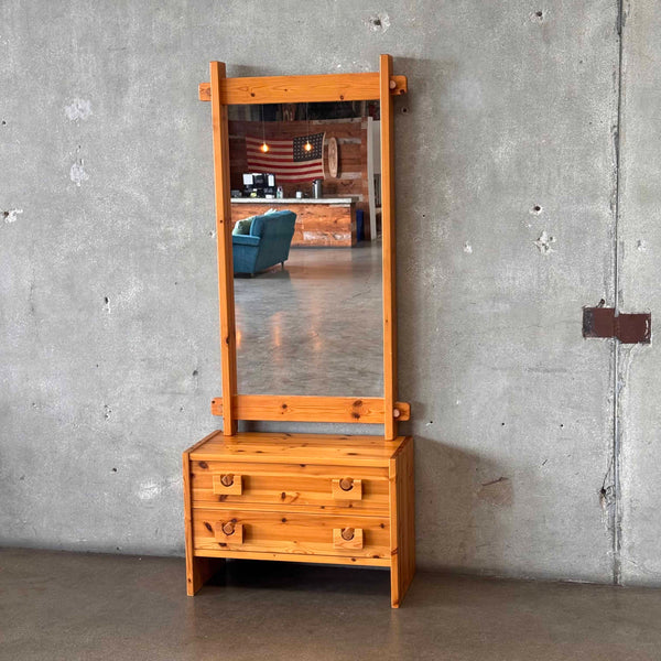 Scandinavian Pine Drawers With Mirror