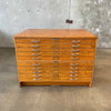Mayline Vintage Oak Art Flat File Two Stack Cabinet C. 1960's
