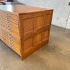 Mayline Vintage Oak Art Flat File Two Stack Cabinet C. 1960's