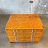 Mayline Vintage Oak Art Flat File Two Stack Cabinet C. 1960's