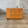 Mayline Vintage Oak Art Flat File Two Stack Cabinet C. 1960's