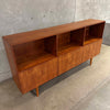 Danish Teak Sideboard With Lighted Bar Cabinet