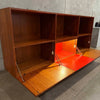 Danish Teak Sideboard With Lighted Bar Cabinet