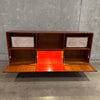 Danish Teak Sideboard With Lighted Bar Cabinet