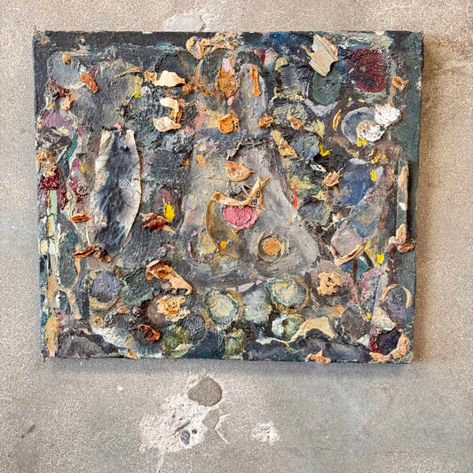 80's Mixed Media Painting on Metal Door By Michael Lauderchach