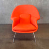 Knoll "Womb" Chair & Ottoman Reproduction In Tangerine Fabric - HOLD
