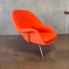 Knoll "Womb" Chair & Ottoman Reproduction In Tangerine Fabric - HOLD