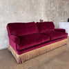 Ralph Lauren Burgundy Velvet Sofa With Down Filled Cushions