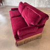 Ralph Lauren Burgundy Velvet Sofa With Down Filled Cushions