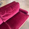 Ralph Lauren Burgundy Velvet Sofa With Down Filled Cushions
